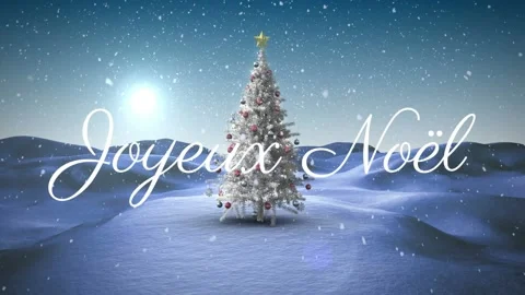 Animation Of Joyeux Noel Text Over Chris Stock Video Pond5