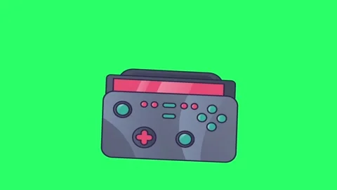 Animation joystick game controller operation on green screen. Stock Footage 263169317