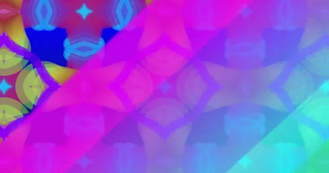 Animation of kaleidoscopic pattern moving over blue background Stock Footage 310529873