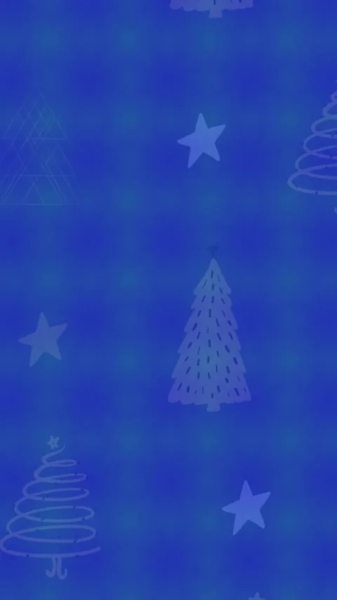 Animation of kaleidoscopic pattern over christmas tree icons and abstract shapes Video stock 344783116