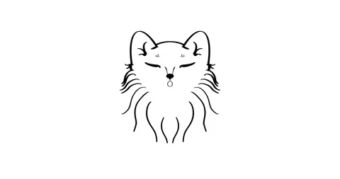 Animation of a kitten that blinks and wiggles its ears Stock Footage 141248023