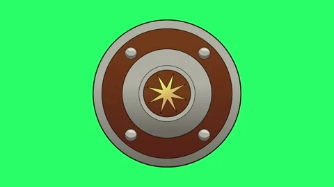 Animation knight shield isolate on green... | Stock Video | Pond5
