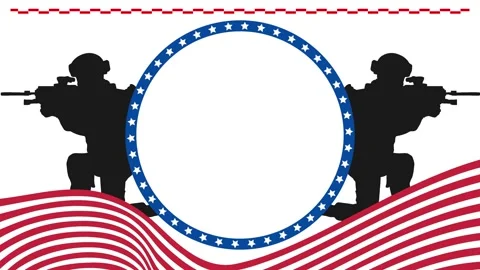 Animation Korean War Veteran Recognition Day, star in circle with 2 soldier Stock Footage 246226019