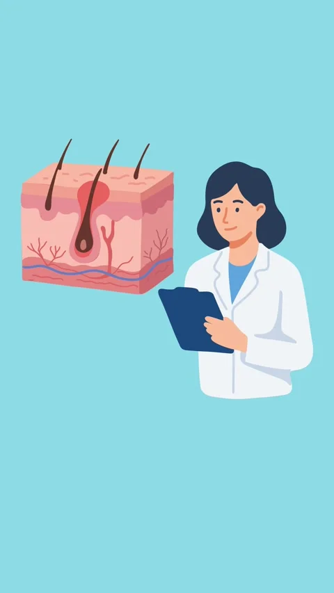 Animation of laboratory examination of skin sample 库存影片 340956624