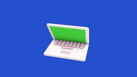 Animation of a laptop on a chroma key background. Stock Footage 220346395
