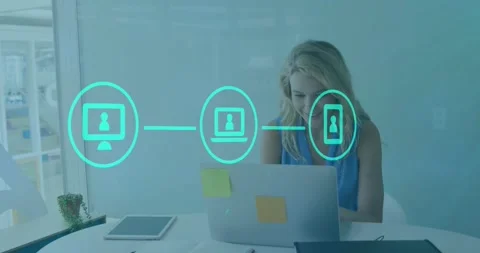 Animation of laptop, computer, phone for... | Stock Video | Pond5