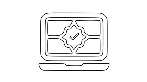 Animation of laptop icon on background Vidéo 328962569