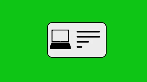 Animation of laptop with personal data and a check mark on id card on green.. Stock Footage 346496871
