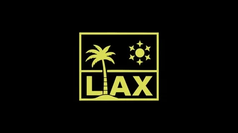 Animation of LAX Airport Code Vintage Grunge Stamp with Palm Tree and Sun Icon Stock Footage 326306670