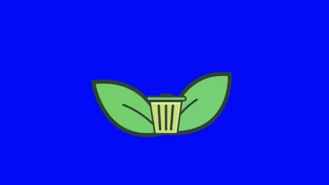 Animation leaf isolae on blue screen. Stock Footage 259468944