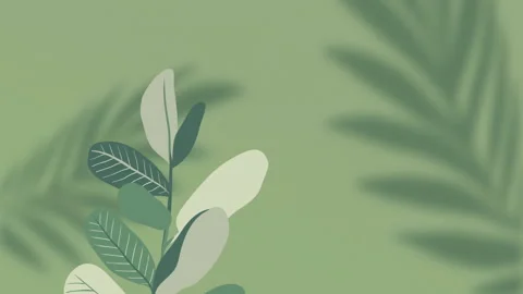 Animation of leaf pattern with copy space on green background Stock Footage 156394309