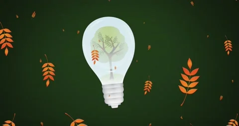 Animation of leaves floating over bulb w... | Stock Video | Pond5