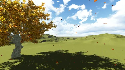 Animation-Leaves in the wind Stock Footage 50198511