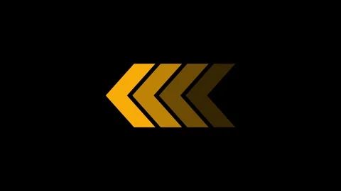 Animation of left direction loop arrows concept. Orange color left directio.. Stockbeeldmateriaal 333922127
