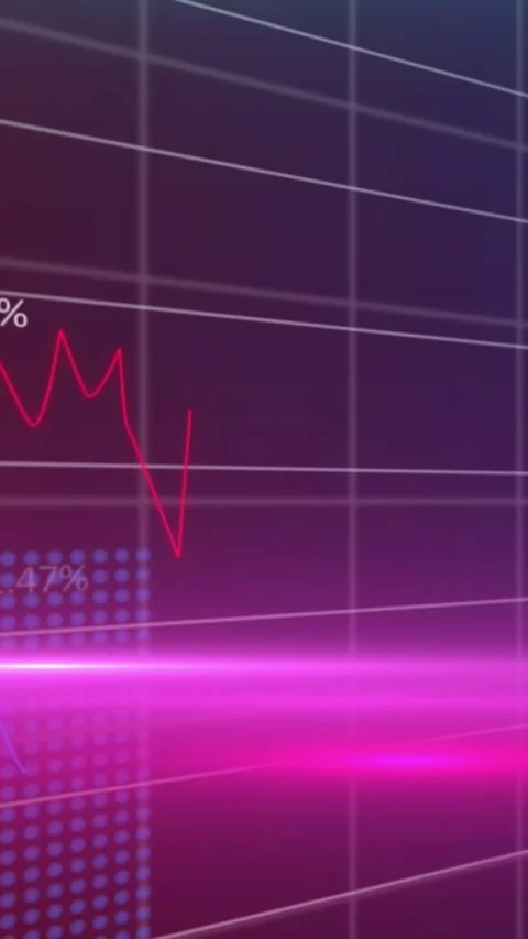 Animation of lens flares over grid pattern against multiple graphs with changing Stock Footage 344745922