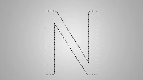 Animation of Letter N, seamless looping Stock Footage 88340279
