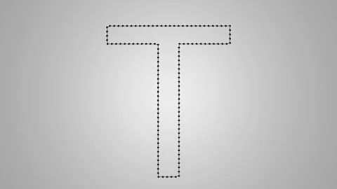 Animation of Letter T, seamless looping Stock Footage 88340306