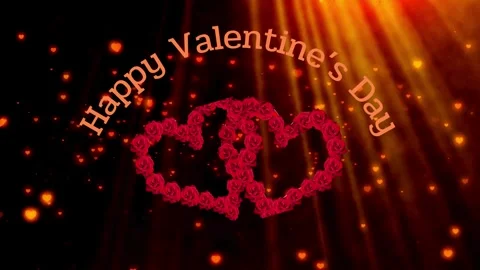 Animation lettering Happy Valentine's Day curves around heart-shaped 스톡 동영상 296741653