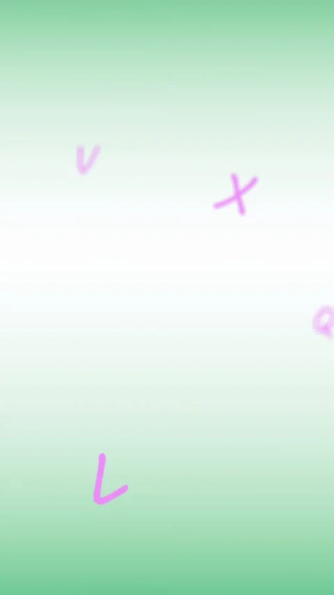 Animation of letters falling over green background Stock Footage 344595789