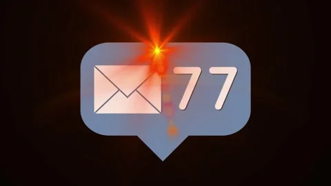Animation of light beam moving over speech bubble with email icon and numbers on Stock Footage 328082767