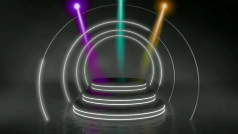Animation light beam shines on the stage.  Stock Footage 224654790