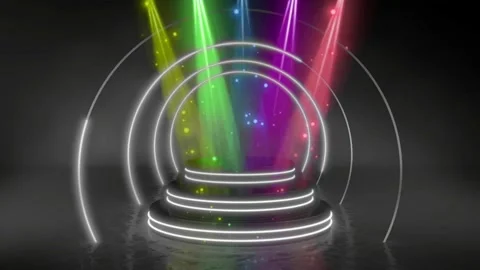 Animation light beam shines on the stage.  Stock Footage 224655173