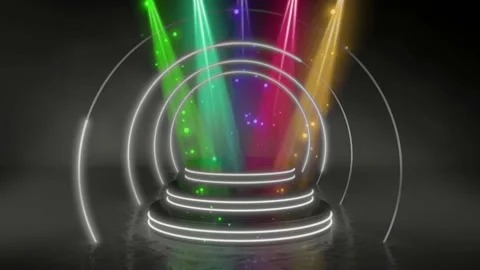 Animation light beam shines on the stage.  Stock Footage 224655281