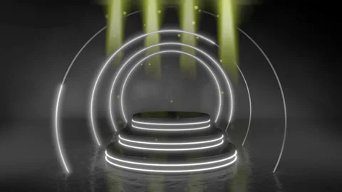 Animation light beam shines on the stage.  Stock Footage 224655405