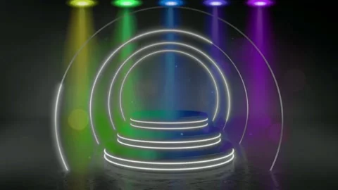 Animation light beam shines on the stage.  Stock Footage 224655763