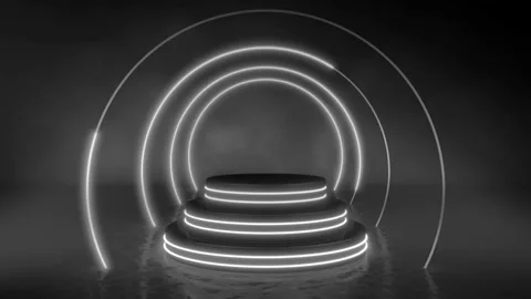 Animation light beam shines on the stage.  Stock Footage 224656117