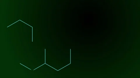 Animation light blue line draws the cannabinol molecule Video stock 105964772