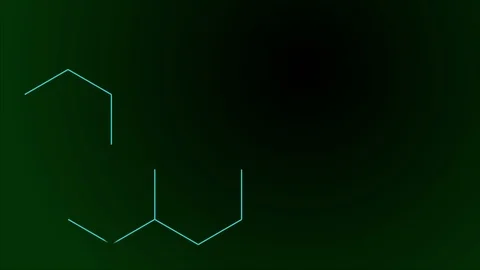 Animation light blue line draws the tetrahydrocannabinol molecule Stock-Footage 105966050