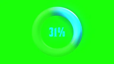 Animation of light blue percent indicator on green screen Stock Footage 261938932