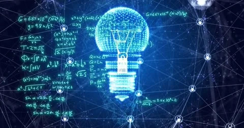 Animation of light bulb and data process... | Stock Video | Pond5