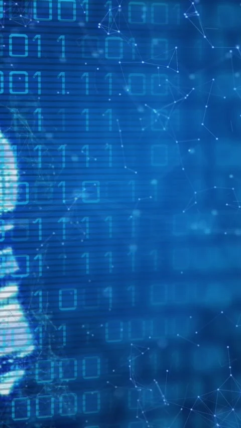 Animation of light bulb, binary coding and data processing Stock Footage 319067403