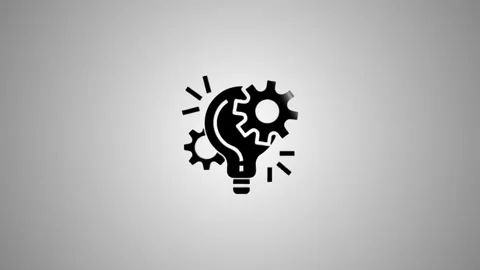 Animation of light bulb with gears rotating on gray background representing.. Stock-Footage 346496226