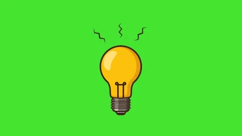 Animation Light Bulb on Green Screen Chroma Key Stock Footage 345918853