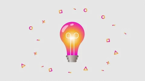 Animation of light bulb pops up with ALPHA channel. great bright idea concept Stock Footage 147054238
