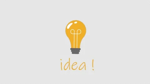 Animation of light bulb pops up with the word idea. 4k ALPHA channel. Stock Footage