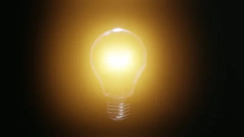 Animation of a light bulb turning on brightly Stock Footage 285468595