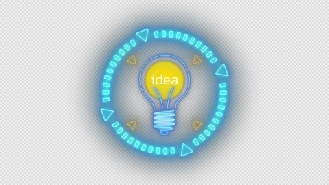 Animation of light bulbs with the word idea inside target icon. Stock Footage 288324637