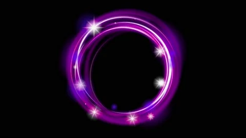 Animation light circle effects isolate on black background. Stock Footage 222708617