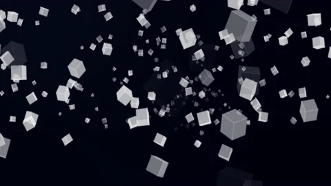 Animation of light cube block random falling. Stock Footage 131359329