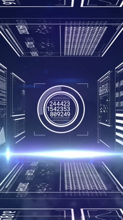 Animation of light spot and interface with data processing against aerial view 動画素材 321381986