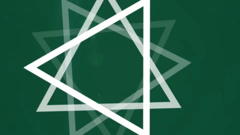 Animation of light spots and triangles on black background Stockbeeldmateriaal 312847415