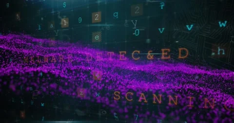 Animation of light spots over padlock icon and cyberattack warning on black Stock Footage 208411626