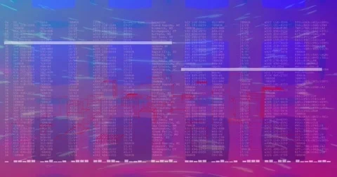Animation of light trails over data processing and 3d city model against Stock Footage 328718431