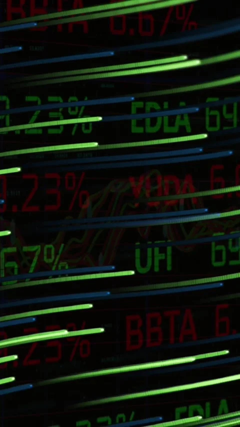 Animation of light trails over data processing Stock Footage 344774628