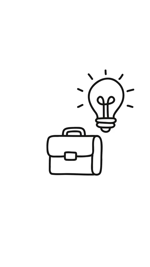 Animation of lightbulb idea emerging from briefcase on white background Stock Footage 348295619