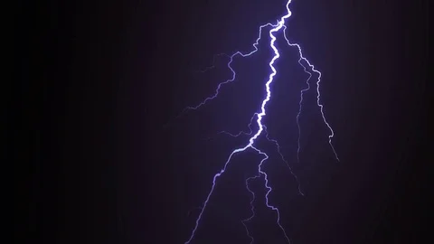 Animation of lightning and thunderstorm. Stock Footage